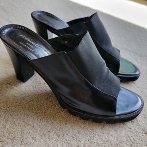 Donald J. Pliner Black Mules with Block Heel